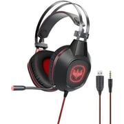 Ovleng GT65BLACK Wired Over Ear Gaming Headphones Red/Black