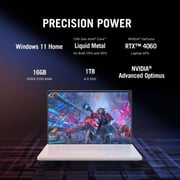 لابتوب آسوس ROG زيفروس G16 الالعاب (2023) - الجيل الثاني عشر / انتل كور i7-13620H / 16 بوصة QHD+ / 1 تيرا SSD / 16 جيجا رام / 8 جيجابايت نفيديا جيوفرس RTX 4060 جرافيك / ويندوز 11 هوم / الرمادي الغامق - [GU603VV-N4083W]