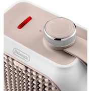 De'Longhi Capsule Desk HFX10B03.PK Ceramic Fan Heater, Quiet Mini Quick Heater, Safety Thermostat, Ideal for Desk and Travel, 360 Watt, Natural Pink