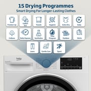 Beko 9kg Condenser Tumble Dryer, AquaWave Technology, Sensor Drying, Reversible Door, White - DC9W