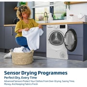 Beko 9kg Condenser Tumble Dryer, AquaWave Technology, Sensor Drying, Reversible Door, White - DC9W
