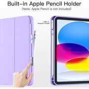 FITIT Protective iPad 10th Gen 10.9 Case, Slim Stand Smart Cover With Pencil Holder And Trifold Stand -Purple