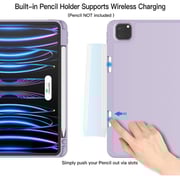 FITIT Protective iPad 12.9 Case, Slim Stand Smart Cover With Pencil Holder And Trifold Stand -Purple