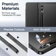 FITIT Protective Case for Galaxy S8/S9/S7FE, Slim Stand Smart Cover With Pencil Holder And Trifold Stand -Black