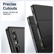 FITIT Protective Case for Galaxy S8/S9/S7FE, Slim Stand Smart Cover With Pencil Holder And Trifold Stand -Black