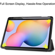 FITIT Protective Case for Galaxy Tab S6 Lite, Slim Stand Smart Cover With Pencil Holder And Trifold Stand -Black