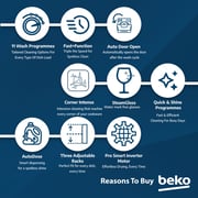 Beko Freestanding Dishwasher, 15 Place Settings, 11 Programs, A++ Energy Rating, Manhattan Grey - BDEN38533GC