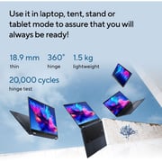 Asus Vivobook S14 Flip 2-in-1 (2022) Laptop - 12th Gen / Intel Core i5-12500H / 14inch WUXGA / 512GB SSD / 8GB RAM / Shared Intel Iris Xe Graphics / Windows 11 Home / English & Arabic Keyboard / Quiet Blue / Middle East Version - [TP3402ZA-LZ070W]