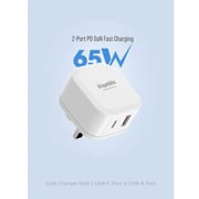 Blupebble 2-Port GaN Charger 65W White