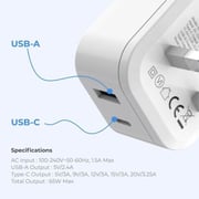 Blupebble 2-Port GaN Charger 65W White