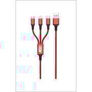 ASD 3 in 1 Data Transfer And Charging Cable Trilogy ASD-56C - Red