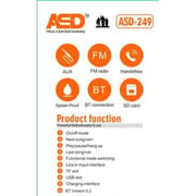 ASD Super Bass Portable Wireless Speaker ASD-249 -Orange