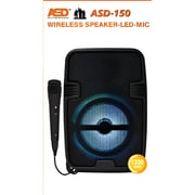 ASD Wireless Speaker With Wired Mic And Disco Light ASD-150 - Black