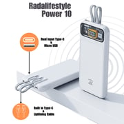 Radalifestyle Power 10 Fast Charging Power Bank 25W 10000mAh & Inbuilt Cable