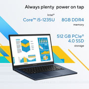 Asus Vivobook 14 (2022) Ultrabook - 12th Gen / Intel Core i5-1235U / 14inch FHD / 512GB SSD / 8GB RAM / Shared Intel Iris Xe Graphics / Windows 11 Home / English & Arabic Keyboard / Quiet Blue / Middle East Version - [X1404ZA-NK271W]