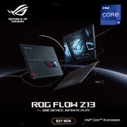 Asus ROG Flow Z13 2in1 Gaming Laptop - 12th Gen / Intel Core i9-12900H / 13.4inch WUXGA / 1TB SSD / 16GB RAM / 4GB Nvidia GeForce RTX 3050 Graphics / Win11 Home / English Keyboard / Black / International Version - 90NR07X1-M00490