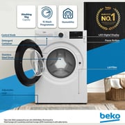 Beko 9kg Front Load Washing Machine, 1400 RPM, 15 Programs, SteamTherapy, White - WTV9314XW