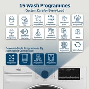 Beko 9kg Front Load Washing Machine, 1400 RPM, 15 Programs, SteamTherapy, White - WTV9314XW