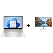 HP Envy (2022) Laptop - 12th Gen / Intel Core i9-12900H / 16inch WQXGA / 1TB SSD / 32GB RAM / 6GB NVIDIA GeForce RTX 3060 Graphics / Windows 11 Home / English & Arabic Keyboard / Natural Silver / Middle East Version - [16H0057NE] + M24FW Monitor