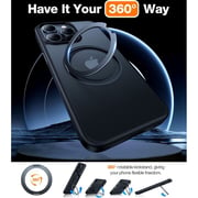 Torras Case With 360° Kickstand Matte Black iPhone 15 Pro Max