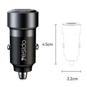 Yesido Y54 60W Fast Charging Car Charger | With TC to IP cable car cigarette lighting port charger adapter