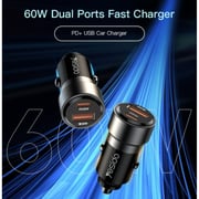 Yesido Y54 60W Fast Charging Car Charger | With TC to IP cable car cigarette lighting port charger adapter