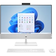 HP Pavilion All-in-One (2023) Desktop - 13th Gen / Intel Core i7-13700T / 27inch FHD / 1TB SSD / 16GB RAM / 4GB NVIDIA GeForce RTX 3050 Graphics / Windows 11 Home / English & Arabic Keyboard / Snowflake White / Middle East Version - [27-CA2107NE]