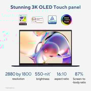 Asus Zenbook 14 OLED (2023) New ZEN with AI Laptop – 1st Series / Intel Core Ultra 7-155H/14inch 3K TOUCH/1TB SSD/16GB RAM/Intel Arc Graphics/Windows 11 Home /English & Arabic Keyboard/Ponder Blue/ Middle East Version – [UX3405MA-OLEDU7B]
