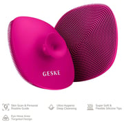 Geske 4-in-1 Facial Cleansing Brush With Handle Magenta