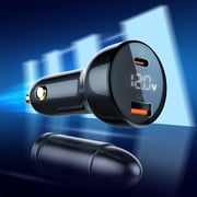 Glassology 100W 2 Port Car Charger With USB-C Cable 1m Black