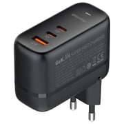 Glassology 65W 3 Port Wall Charger With USB-C Cable 1m Black