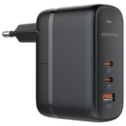 Glassology 65W 3 Port Wall Charger With USB-C Cable 1m Black