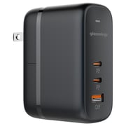 Glassology 65W 3 Port Wall Charger With USB-C Cable 1m Black