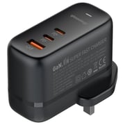 Glassology 65W 3 Port Wall Charger With USB-C Cable 1m Black