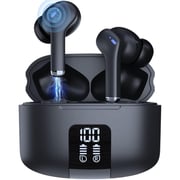 Glassology Vibez X70 Wireless Earbuds ENC with LED Power Display Black