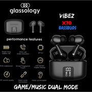 Glassology Vibez X70 Wireless Earbuds ENC with LED Power Display Black