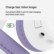 Belkin SoundForm Inspire AUD006BTLV Wireless Over Ear Headphones Lavender
