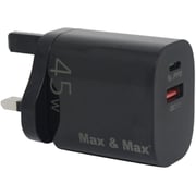 Max & Max Dual Port GaN Charger 45W Black