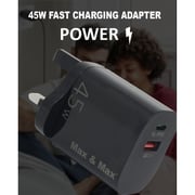 Max & Max Dual Port GaN Charger 45W Black