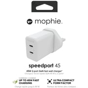 Mophie Dual Port USB-C Charger 45W White