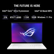 Asus ROG Zephyrus G16 Gaming (2023) Laptop - 1st Series / Intel Core Ultra 9-185H / 16inch WQXGA / 2TB SSD / 32GB RAM / 16GB NVIDIA Geforce RTX 4090 Graphics / Windows 11 Pro / White - [GU605MY-OLEDI9WPW]