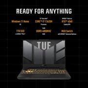 Asus TUF Gaming F15 Gaming (2023) Laptop - 13th Gen / Intel Core i7-13620H / 15.6inch FHD / 1TB SSD / 16GB RAM / 8GB NVIDIA GeForce RTX 4060 Graphics / Windows 11 Home / Jaeger Gray - [FX507VV-I7161G]