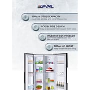 Egnrl Side By Side Inverter Refrigerator Freezer ‎650 Litres EGR820S