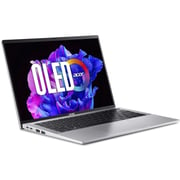 Acer Swift Go (2023) Laptop - 1st Series / Intel Core Ultra 7-155H / 14inch 2.8K OLED / 1TB SSD / 32GB RAM / Shared Intel ARC Graphics / Windows 11 Home / Silver - [SFG14-72-77BT]