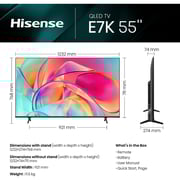 Hisense 55E7K 4K QLED Smart Television 55inch (2023 Model)