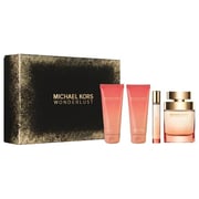 Michael Kors Wonderlust Perfume For Women 100ml Eau de Parfum + 100ml Body Lotion + 100ml Shower Gel + 10ml Mini Spray Gift Set
