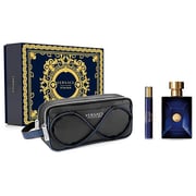Versace Dylan Blue Pour Homme Perfume For Men 100ml Eau de Toilette + 10ml Eau de Toilette + Black Bag