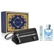 Versace Pour Homme Perfume For Men 100ml Eau de Toilette + 10ml Mini EDT Spray + Pouch Gift Set