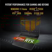 Asus TUF Gaming A15 (2023) Laptop - AMD Ryzen 5-7535HS / 15.6inch FHD / 512GB SSD / 8GB RAM / 4GB NVIDIA GeForce RTX 3050 Graphics / Windows 11 Home / Black - [FA506NC-HN002W]
