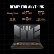 Asus TUF Gaming F15 (2023) Laptop - 13th Gen / Intel Core i7-13620H / 15.6inch FHD / 1TB SSD / 16GB RAM / 6GB NVIDIA GeForce RTX 4050 Graphics / Windows 11 Home / Gray - [FX507VU-I7161G]